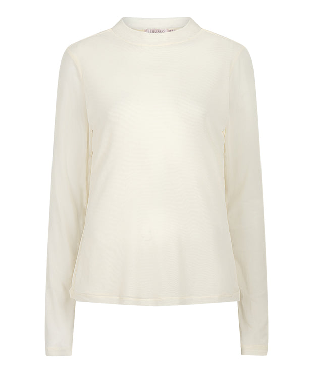 Long Sleeve Mesh Top - Light Yellow