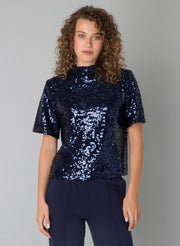 Philomena Sequin Short Sleeve Top