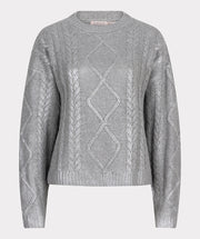 Cable Knit Shiny Sweater