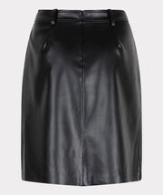 Overlap Vegan Leather Skirt