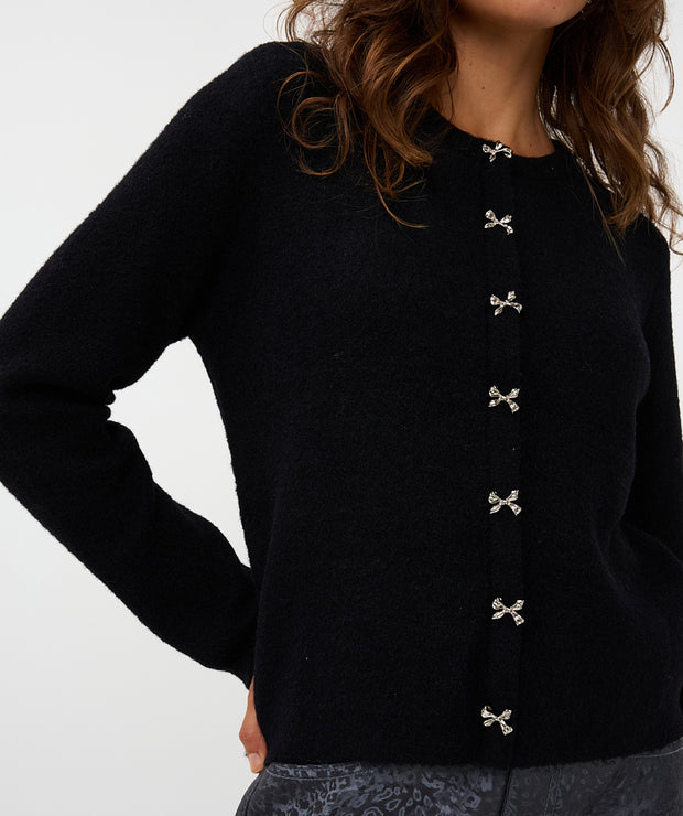 Bow Button Detail Sweater