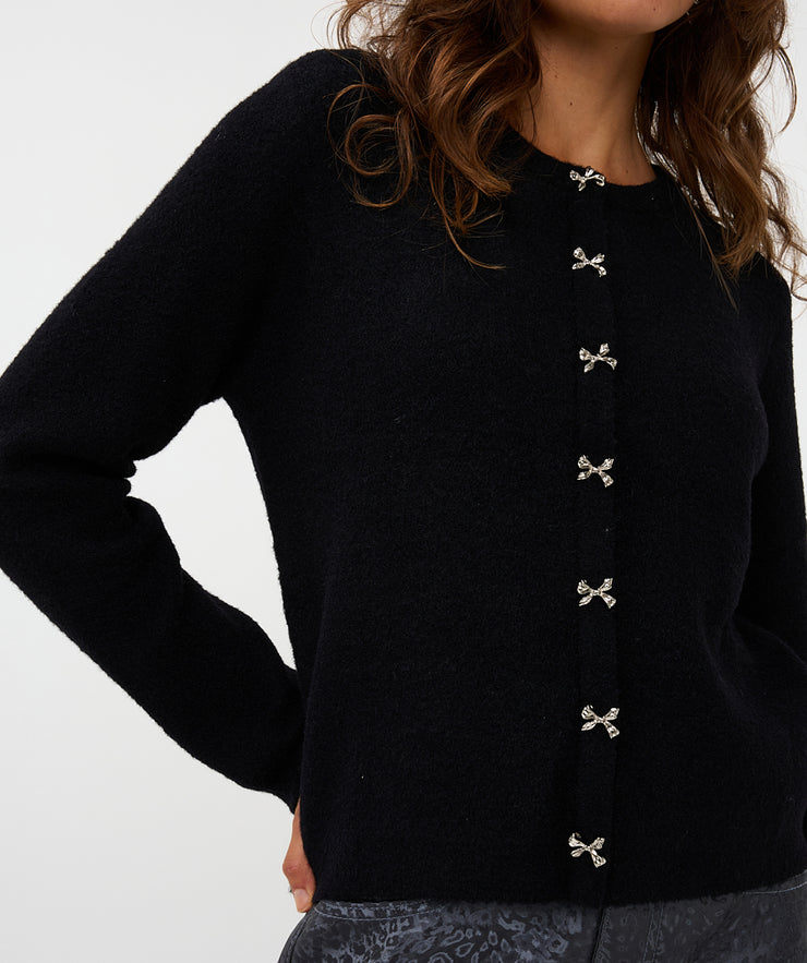 Bow Button Detail Sweater