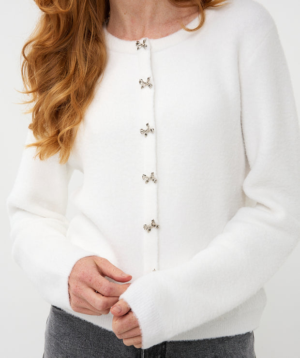 Bow Button Detail Sweater