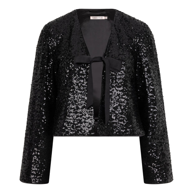 Sequins with Bow Cardigan
