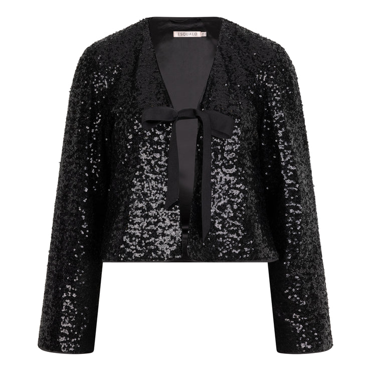 Sequins with Bow Cardigan