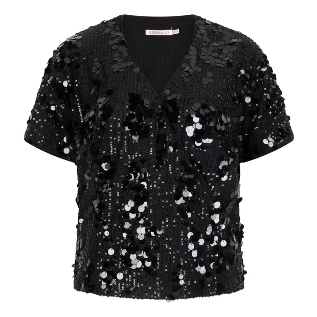 V-Neck Sequins Top