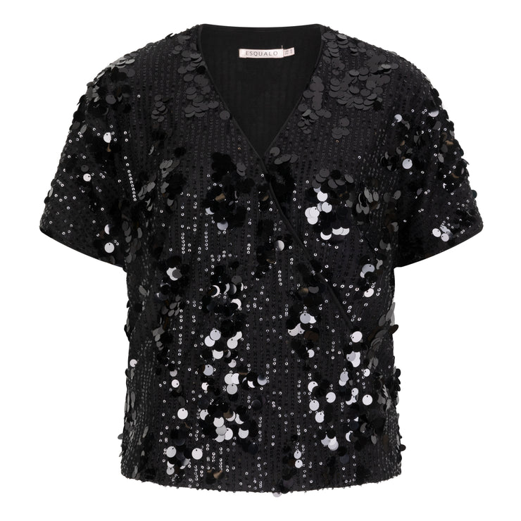 V-Neck Sequins Top