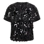 V-Neck Sequins Top