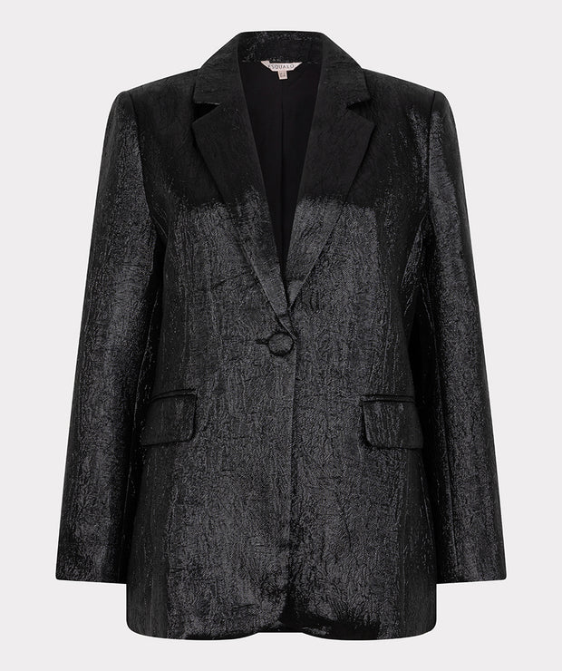 Crinkle Metallic Blazer