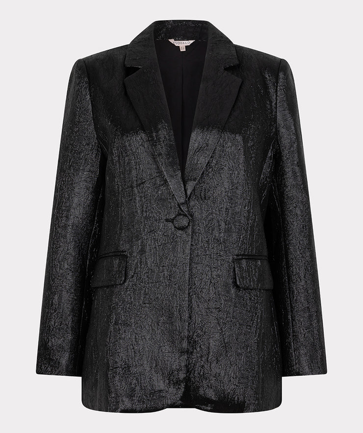Crinkle Metallic Blazer
