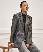 Crinkle Metallic Blazer