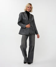 Crinkle Metallic Blazer