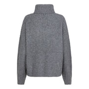 Ribbed Cowl Neck Sweater