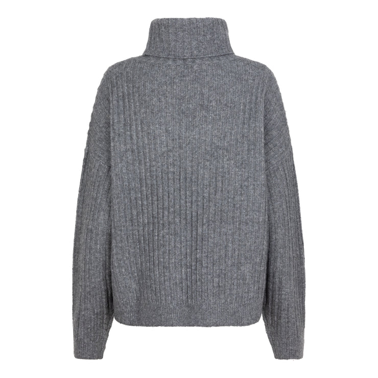 Ribbed Cowl Neck Sweater