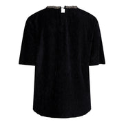 Velour Top with Beaded Collar