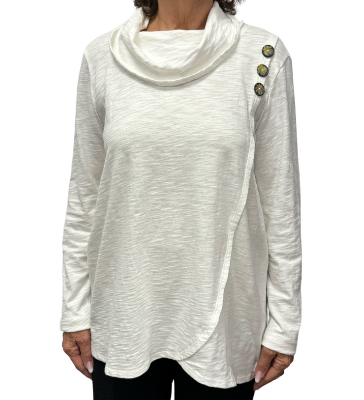 Wrap Cowl Neck Top