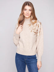 Mock Neck Sweater with Sequin Detail