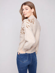 Mock Neck Sweater with Sequin Detail
