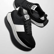 F-MODE Flow Fabric/Suede/Leather Flatform Sneakers