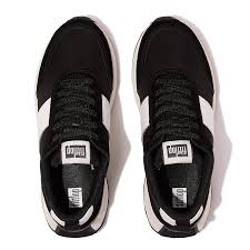 F-MODE Flow Fabric/Suede/Leather Flatform Sneakers