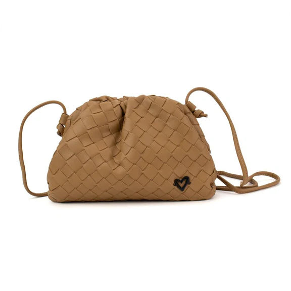 Elgin Woven Vegan Leather Crossbody Clutch