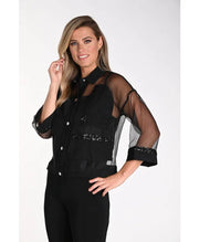Button Front Sheer Top