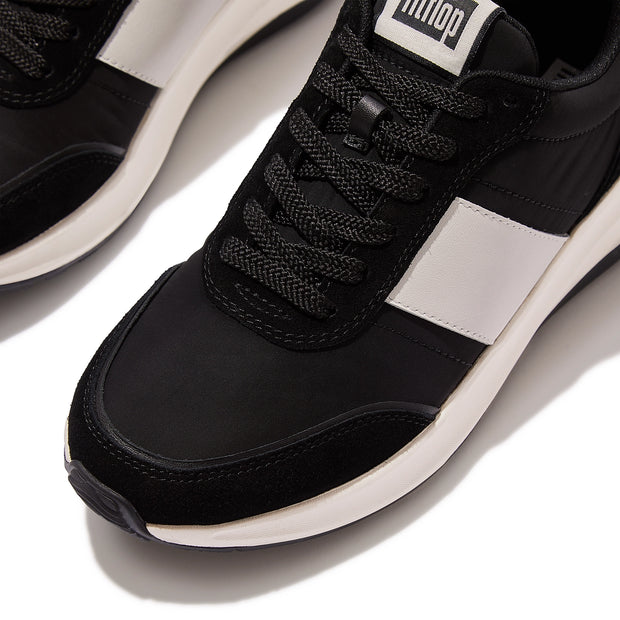 F-MODE Flow Fabric/Suede/Leather Flatform Sneakers