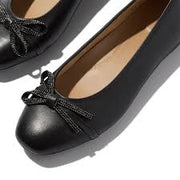 DELICATO Bow Detail - Leather Ballerinas