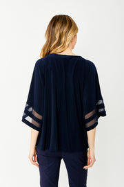 Dolman Sleeve Zip Neck Top