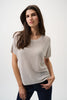 Metallic Knitted T-shirt with Rhinestones
