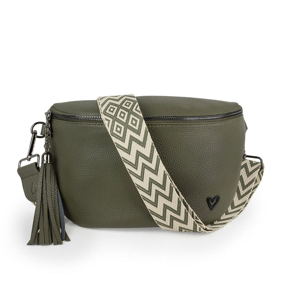 Kimberley Vegan Leather Crossbody Bag/Sling - Olive