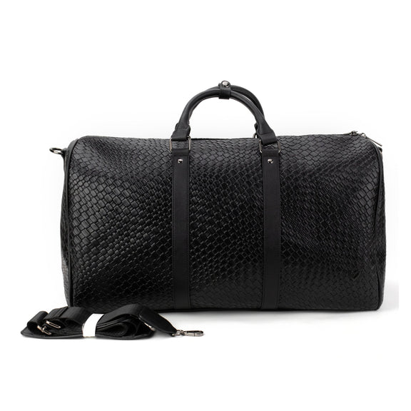 Brock Vegan Leather Woven Duffle Bag