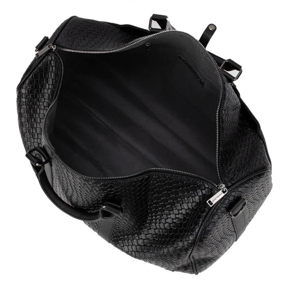 Brock Vegan Leather Woven Duffle Bag
