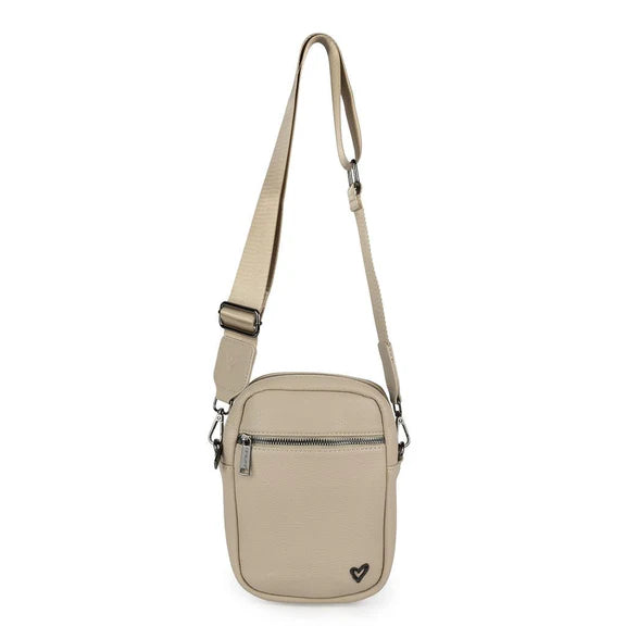 Hope Vegan Leather Phone Crossbody Bag - Sand