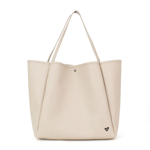 Keele Oversized Vegan Leather Tote - Sand
