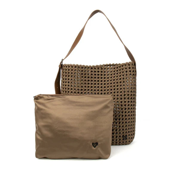 Osler Woven Hand-knotted Hobo - Dark Khaki