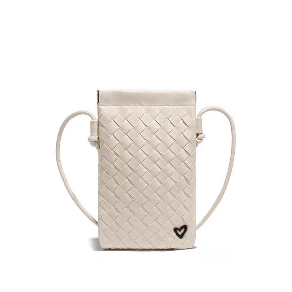 Sherwood Woven Vegan Leather Phone crossbody - Sand