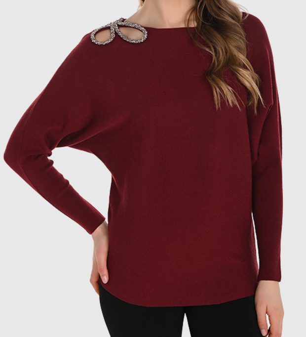 Shoulder Sequin Detail Sweater