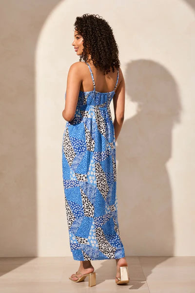 Printed V-Neck Maxi Dress