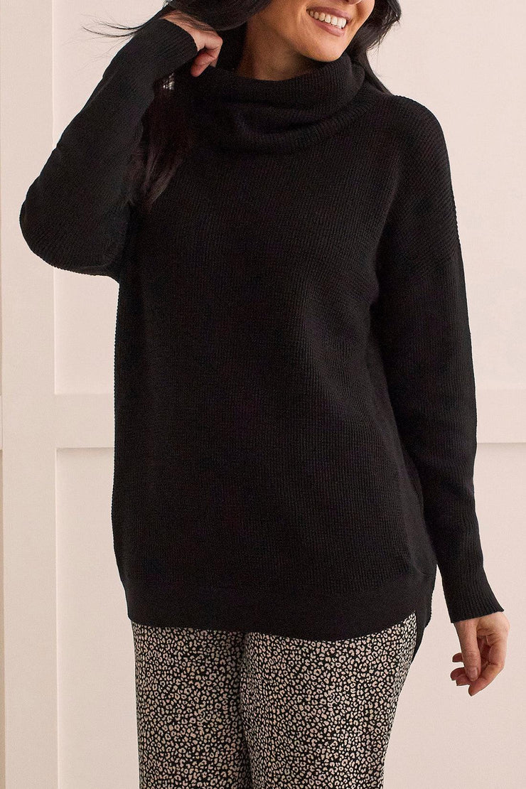 Cowl Neck Waffle Knit Sweater-Watch Us Women Oakville