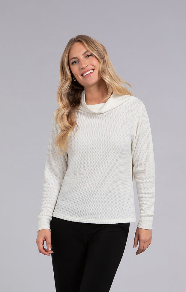 Slouch Neck Waffle Sweater