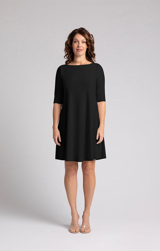 Nu Trapeze Dress Elbow Sleeve-Watch Us Women Oakville