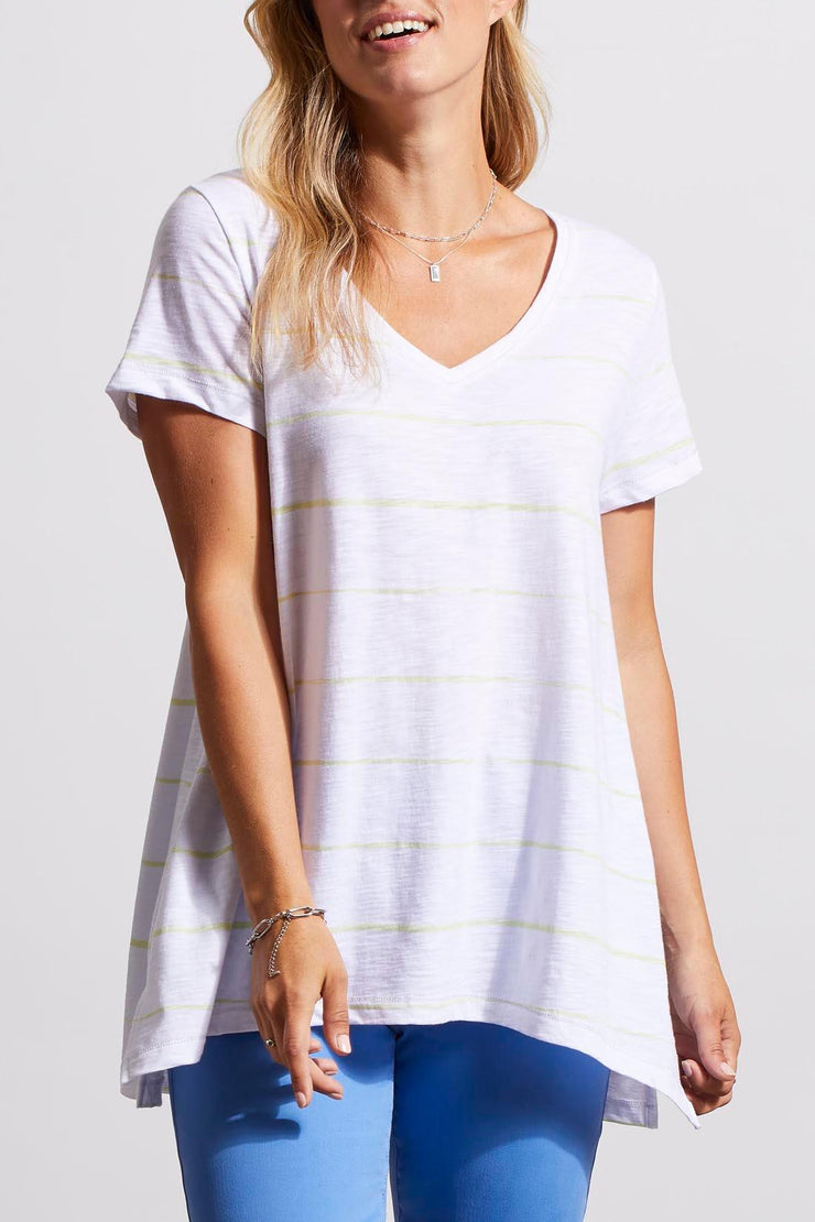 Striped Flare Tee Hem-Watch Us Women Oakville