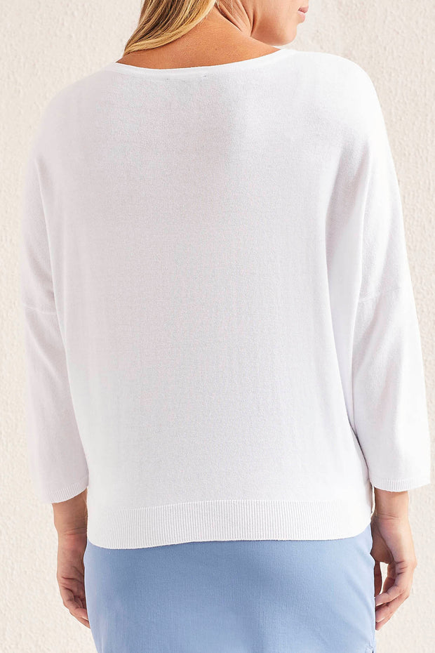 3/4 Sleeve Scoop Neck Sweater