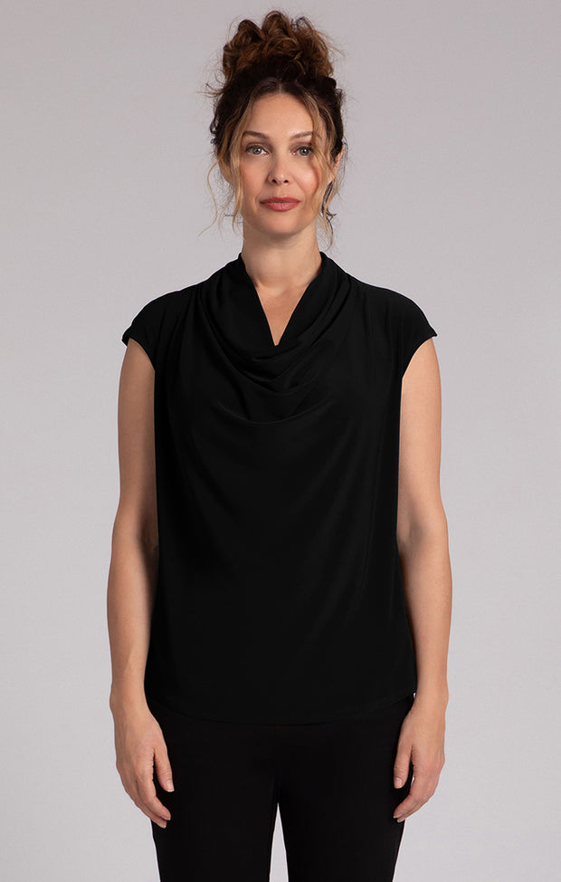 Draped Cowl Sleeveless Top