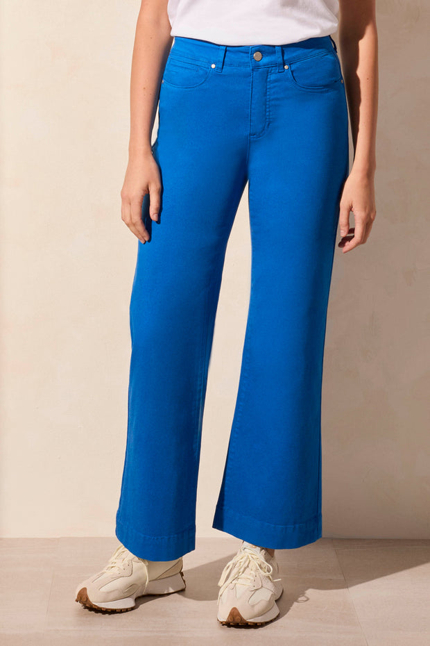 Comfort Stretch Fly Front Wide Leg Pant