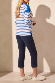 3/4 Sleeve Boat Neck Top