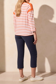 3/4 Sleeve Boat Neck Top