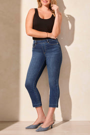 Audrey Pull On Straight Crop Jeans