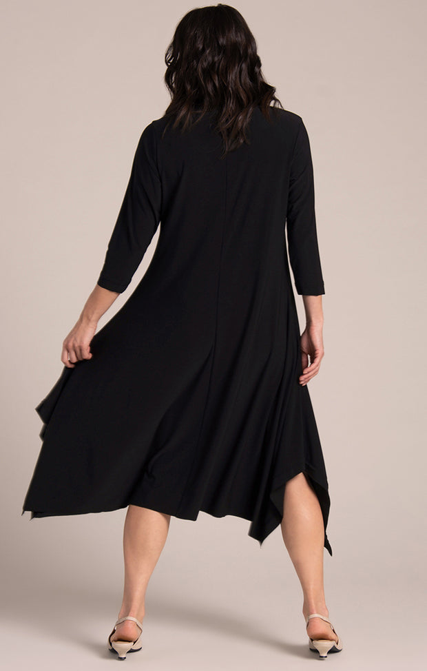 Splice V-Neck Dress 3/4 Sleeve